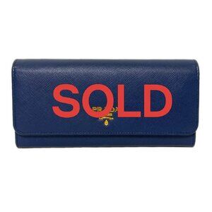 PRADA - Navy Saffiano Leather Long Wallet 198-071125